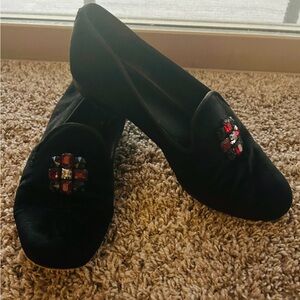 Coach Velour Rhinestone Loafers